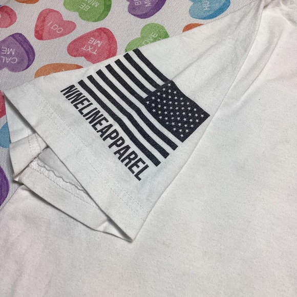 Nine Line Men’s White Tshirt Back print “GIVE ME LIBERTY OR GIVE ME DEATH” - Picture 4 of 6